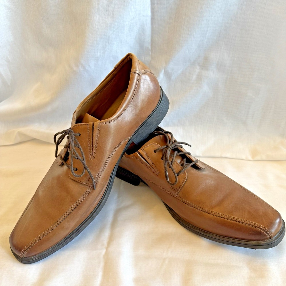 Clarks Collection Mens Tilden Walk Oxford Brown Tan Dress Shoes Casual SIZE 13 W - Picture 2 of 10